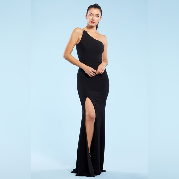 DRESS THE POPULATION AMY ONE SHOULDER GOWN ❤️NWT❤️IN STORES❤️ - Picture 1 of 6